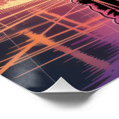 Retro City Night Poster – Vibrant Neon Hooded (Ecke)