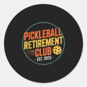 Retro Ckleball Retirement Club Apparel Retro Vinta Runder Aufkleber (Vorderseite)