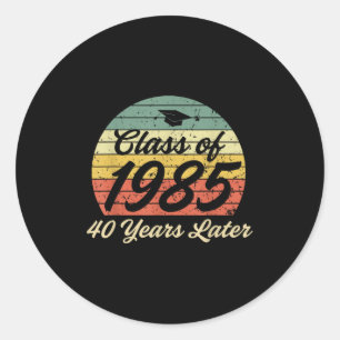 Retro Cl von 1985 Wiedersehen 40 Jahre später Alum Runder Aufkleber