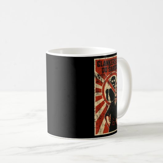 Retro Clanker Can't Do Sarcasm Funny Robot Ster Kaffeetasse (VorderseiteRechts)