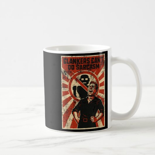 Retro Clanker Can't Do Sarcasm Funny Robot Ster  Kaffeetasse (Rechts)