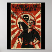 Retro Clanker Can't Do Sarcasm Funny Robot Ster Poster (Vorne)