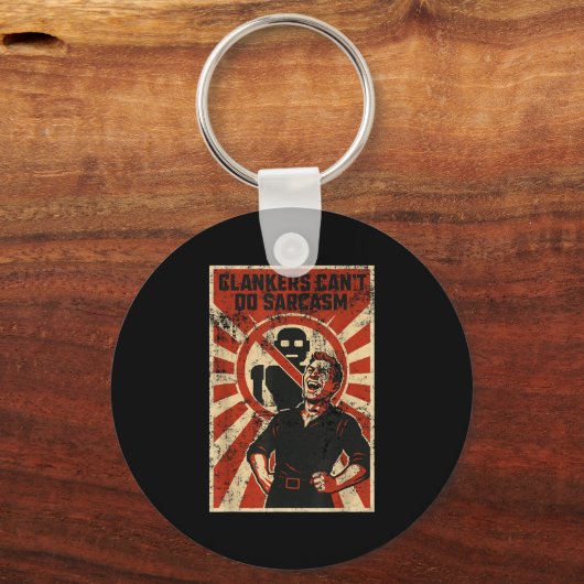 Retro Clanker Can't Do Sarcasm Funny Robot Ster  Schlüsselanhänger (Vorderseite)