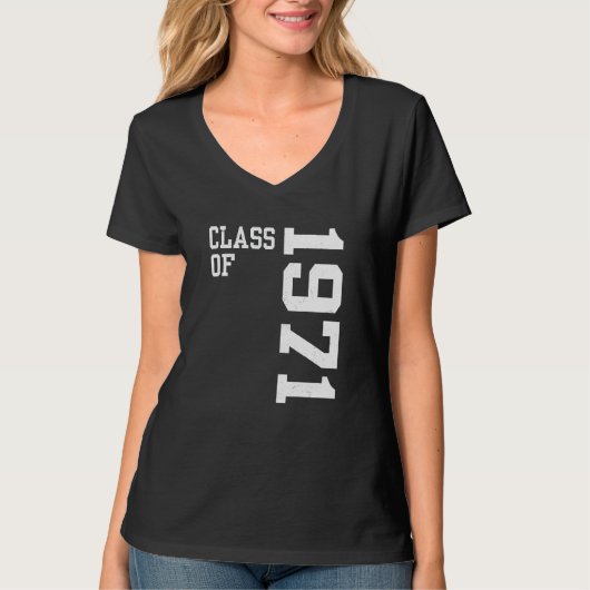 Retro Class of 1971 Senior High School Reunion Vin T-Shirt (Vorderseite)