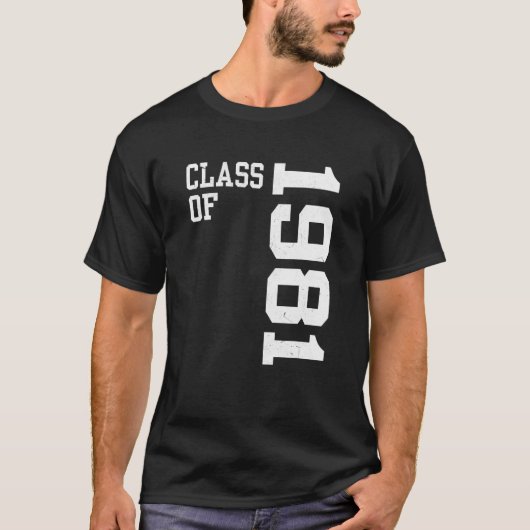 Retro Class of 1981 Senior High School Reunion Vin T-Shirt (Vorderseite)