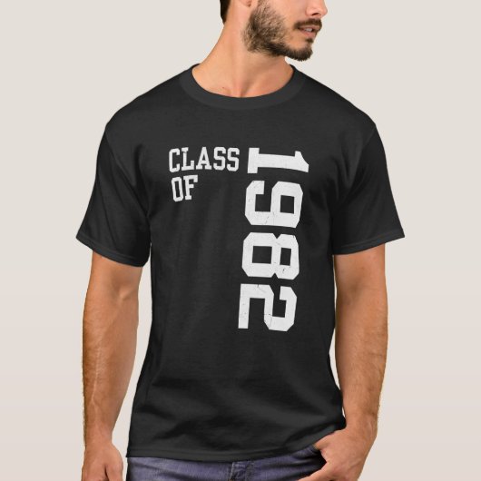 Retro Class of 1982 Senior High School Reunion Vin T-Shirt (Vorderseite)