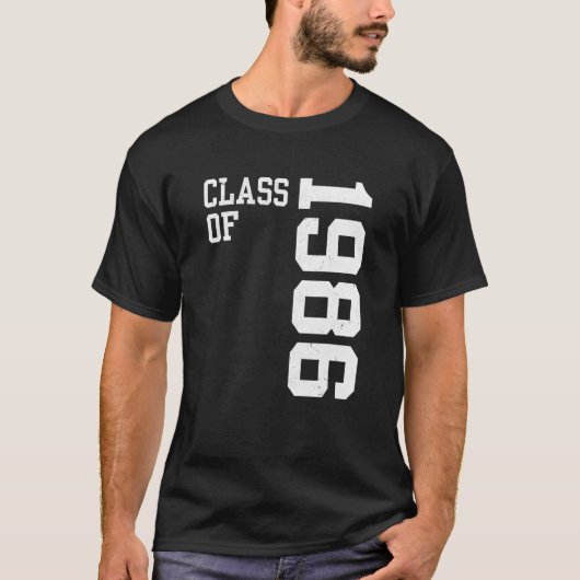 Retro Class of 1986 Senior High School Reunion Vin T-Shirt (Vorderseite)