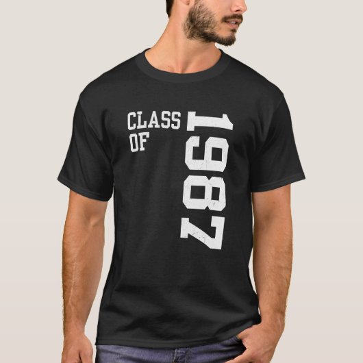 Retro Class of 1987 Senior High School Reunion Vin T-Shirt (Vorderseite)