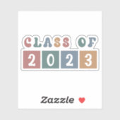 Retro Class of 2023 School Uni-Abschluss Gift Aufkleber (Blatt)