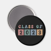 Retro Class of 2023 School Uni-Abschluss Gift Magnet (Vorderseite/Rückseite)