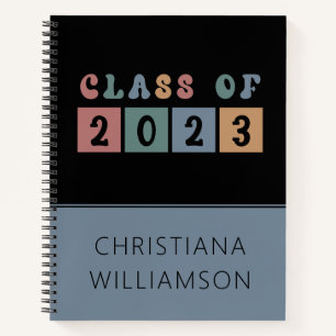 Retro Class of 2023 School Uni-Abschluss Gift Notizblock