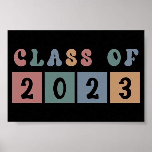 Retro Class of 2023 School Uni-Abschluss Gift Poster (Vorne)