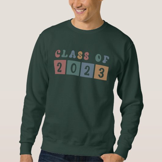 Retro Class of 2023 School Uni-Abschluss Gift Sweatshirt (Vorderseite)