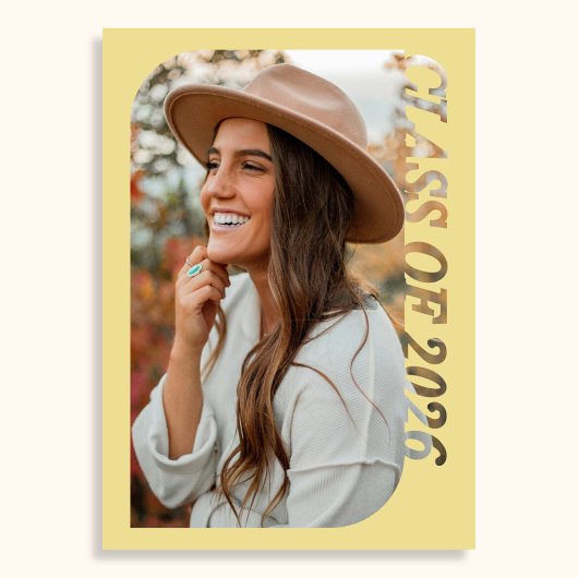 Retro Class Of 2026 Photo Minimalist Citrus Einladung