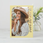 Retro Class Of 2026 Photo Minimalist Citrus Einladung (Stehend Vorderseite)