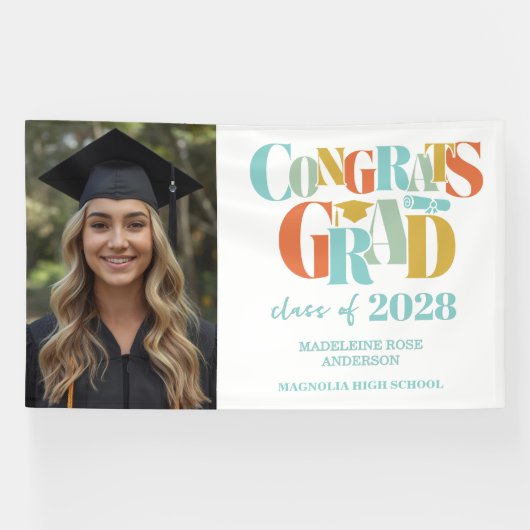 Retro Class of Congrats Graduation  Banner (Horizontal)