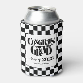 Retro Class of Congrats Graduation Black And White Dosenkühler