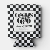 Retro Class of Congrats Graduation Black And White Dosenkühler (Rückseite)