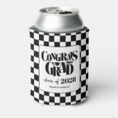 Retro Class of Congrats Graduation Black And White Dosenkühler (Kanne Rückseite)