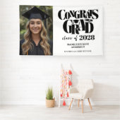 Retro Class of Congrats Graduation Black  Banner (Insitu)