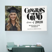 Retro Class of Congrats Graduation Black  Banner (Messe)