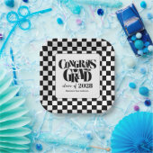 Retro Class of Congrats Graduation Black  Pappteller (Party)