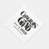 Retro Class of Congrats Graduation Black  Serviette (Ecke)