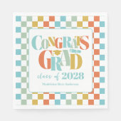Retro Class of Congrats Graduation   Serviette (Vorderseite)