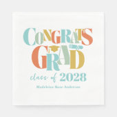 Retro Class of Congrats Graduation   Serviette (Vorderseite)