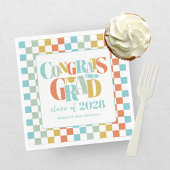 Retro Class of Congrats Graduation   Serviette