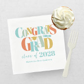Retro Class of Congrats Graduation   Serviette