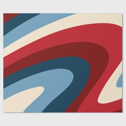 Retro Classic 70er Wirbel Geschenkpapier (Flach)