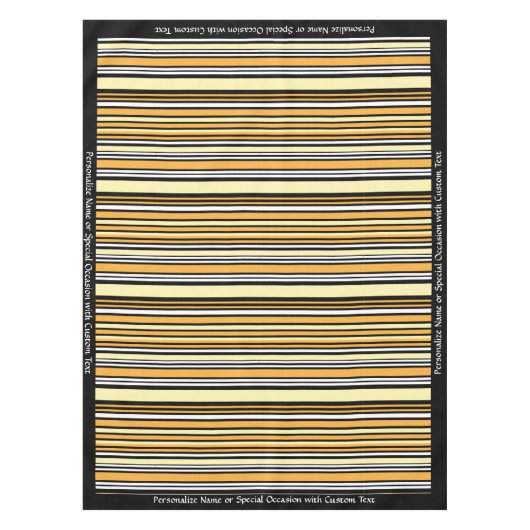 Retro Classic Black Yellow Strip Personalisiert Tischdecke (Vorderseite)
