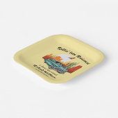 Retro Classic Blue Car Wüste Pappteller (Gewinkelt)