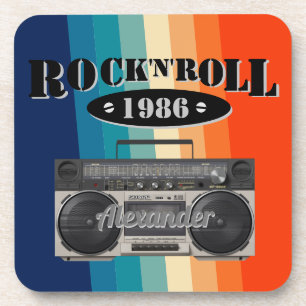 Retro Classic Boom Box Rock'n'Roll Musik Vintag Getränkeuntersetzer