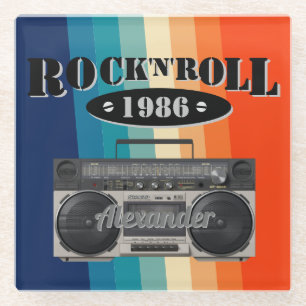 Retro Classic Boom Box Rock'n'Roll Musik Vintag Glasuntersetzer