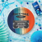 Retro Classic Boom Box Rock'n'Roll Musik Vintag Pappteller (Party)