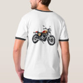 Retro Classic Cafe Racer Motorrad T-Shirt (Schwarz voll)