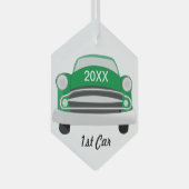 Retro Classic Car 1st Car Keepake Ornament Aus Glas (Vorderseite Rechts)