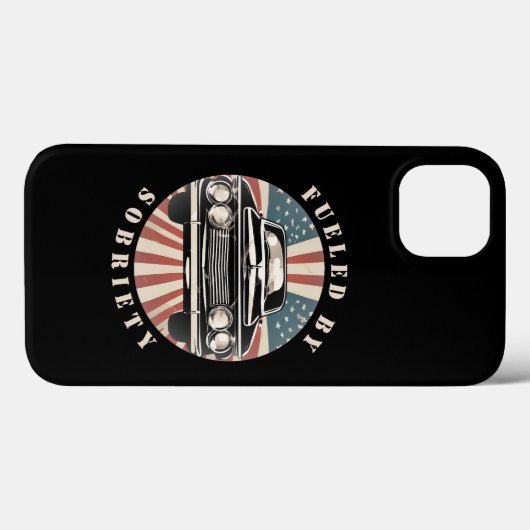 Retro Classic Car American Flag mit Sobriety Case-Mate iPhone Hülle (Rückseite (Horizontal))