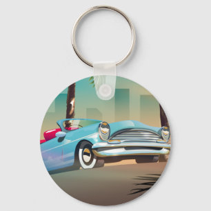 Retro Classic Car Canvas Print Schlüsselanhänger