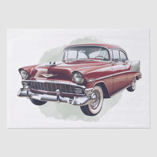 Retro Classic Car Decoupage Seidenpapier (Vorderseite)