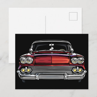 Retro Classic Car Front Dice Pop Art Print Postkarte