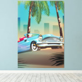 Retro Classic Car Leinwanddruck (Insitu (Holzboden))