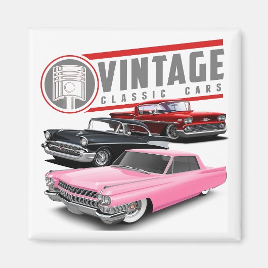 Retro Classic Cars Magnet (Vorne)