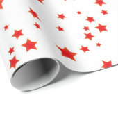 Retro Classic Christmas Red White Stars Geschenk Geschenkpapier (Rolleneckpunkt)