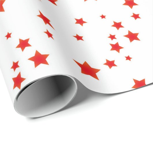 Retro Classic Christmas Red White Stars Geschenk Geschenkpapier (Rolleneckpunkt)