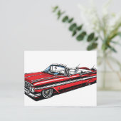Retro Classic Convertible Side Pop Art  Postkarte (Stehend Vorderseite)