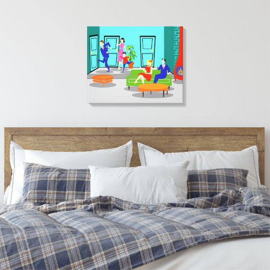 Retro Classic Fernseher gestylte Canvas Print Leinwanddruck (Insitu (Schlafzimmer))