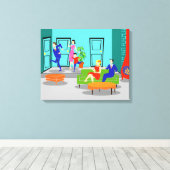 Retro Classic Fernseher gestylte Canvas Print Leinwanddruck (Insitu (Holzboden))